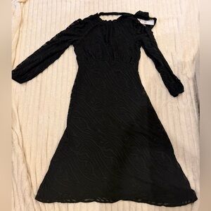 Long Tall Sally Black Animal Burnout Tie Midi Dress